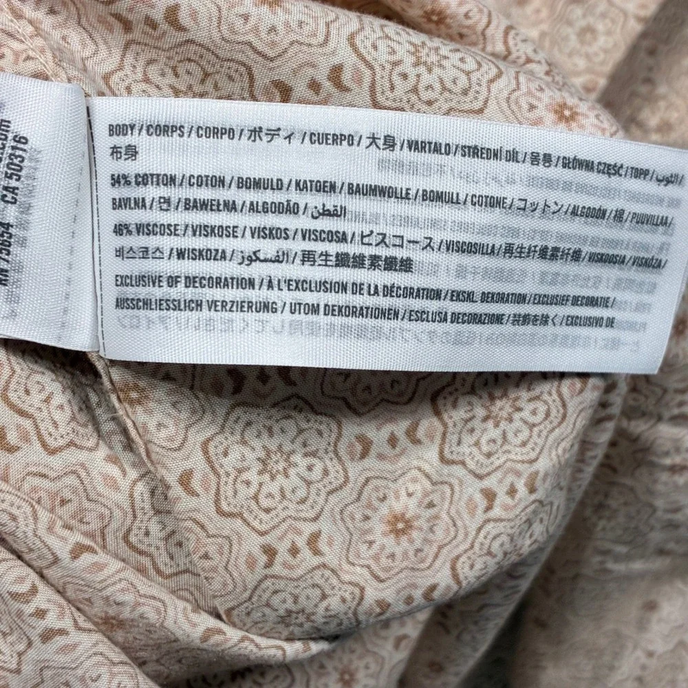 Abercrombie &‎ Fitch Oversized Shirt Mens L Tan Geometric Print Button Up